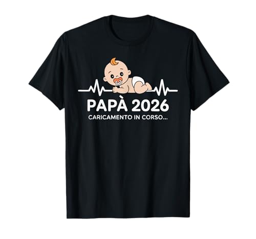 Futuro papà 2026 Loading Regali Divertente per Papa Padre Maglietta