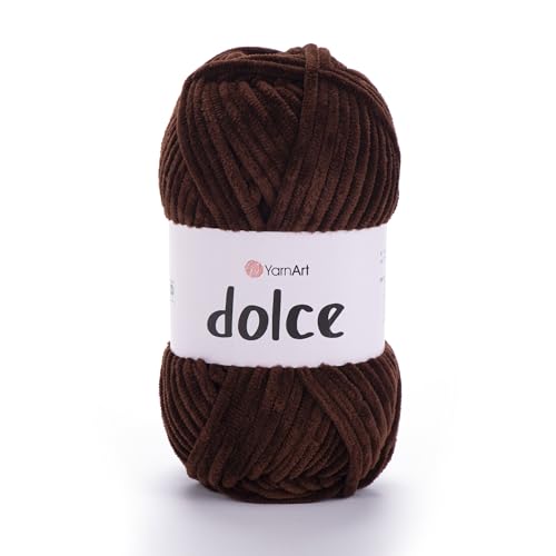 Yarnart Dolce Soft Chenille Velvet Super Bulky Yarn for Blanket Amigurumi Crochet - 100 Gram (3.53 oz) 131 Yards (775)