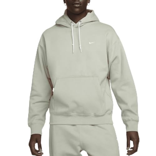 NIKE Solo Swoosh Men's Fleece Pullover Hoodie Fleece Hooded Sweatshirt Jade Green/White (UK, Alpha, M, Regular, Regular, Jade Green/White)