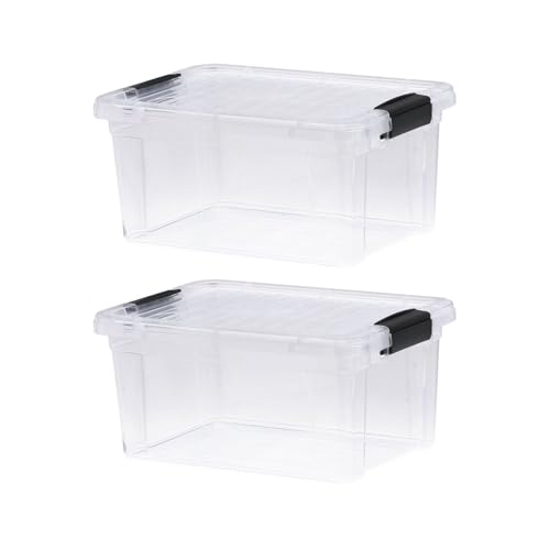 Image of Superio 6.6 Quart Clear Plastic Storage Boxes with Lids, Stackable Organizer Containers, BPA-Free Storage Bins for Home, Office, School & Dorm, 2 Pack