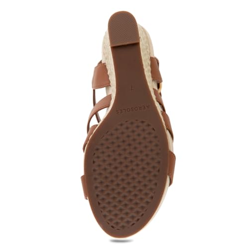 Sandale cale en cuir synthétique marron clair de qualité supérieure 41 - 4