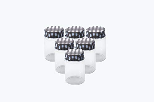 Jarvials 6pcs Botellas de Vidrio Transparente de 80ml con Tapa de Aluminio Marrón Frasco Vacío Botellas Selladas de Vidrio, Botella de Vidrio Muy Hermosa Botella de Deseo Cover