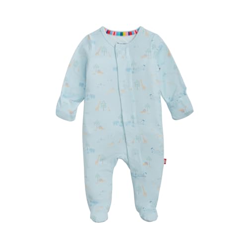 Image of Magnetic Me Boys Modal Magnetic Baby Footie Pajamas | Silky Soft Modal Fabric | Baby Sleepers Available in Sizes PRE - 24M