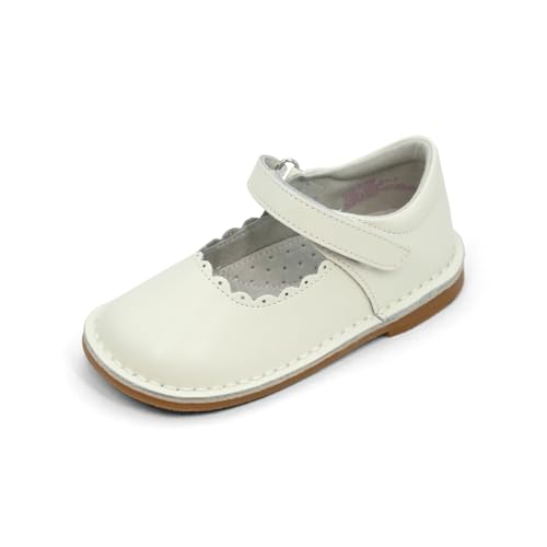 L'Amour Caitlin Scalloped Stitch Down Mary Jane | Toddler Girl's Mary Jane Off-White