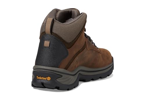Timberland Bota de caminhada masculina branca com borda média à prova d'água, marrom médio, tamanho