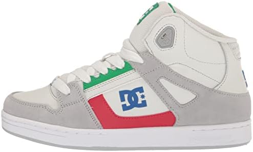 DC Boy's Pure High-Top Hi Cupsole Shoe Skate, Grey/Grey/Green, 10.5 Big Kid | Image 7