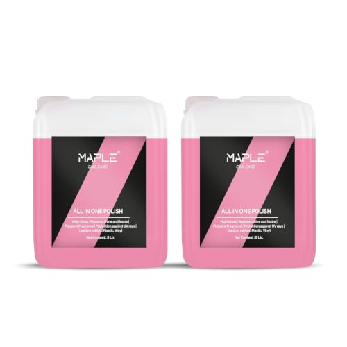 Image of Maple Car Care All in One Polish 5 Litre x 2 Pack | Non-Greasy Dashboard & Interior Polish with UV Protection | Long-Lasting Shine for Plastic, Rubber & Vinyl Surfaces | Keeps Car Interiors Looking
