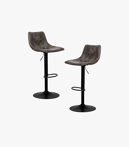 Catálogo para Comprar On-line Bancos para Cantina los más recomendados. 46 Avanti Set de 2 Bancos para Barra Boster de Vinipiel con Pistón de Elevación Color Gris – Bancos Altos Ajustables para Cocina, Barra o Cantina