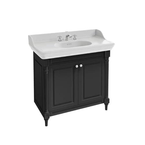 Jacob Delafon Meuble Salle de Bain Cléo 1889 Plan Vasque 3 Trous + mélangeur croisillons chromé