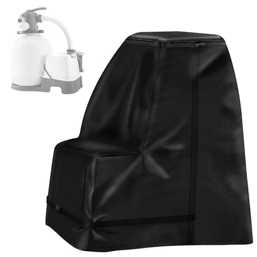Poolpumpe Abdeckung, 600D Pumpenhäuschen für Poolpumpe, All-Weather Defense, Sandfilteranlage Abdeckung 70 * 65 * 55CM Silberbeschichtung Langlebig, Effektiver Schutz