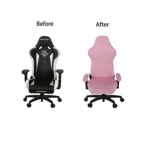 SARAFLORA Gaming Chair Covers, Stretch Washable Computer Chair Slipcovers, Pink, X-Large, Water Resistant, Easy to Clean