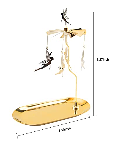 Spinning Carousel Candle Holder, Pillar Candle Holder With Tray For Party Decor And Gift Idea For Christmas, Valentine's Day, Weddings, Thanksgiving, Birthdays, New Year Or Family Gathering #TOP3