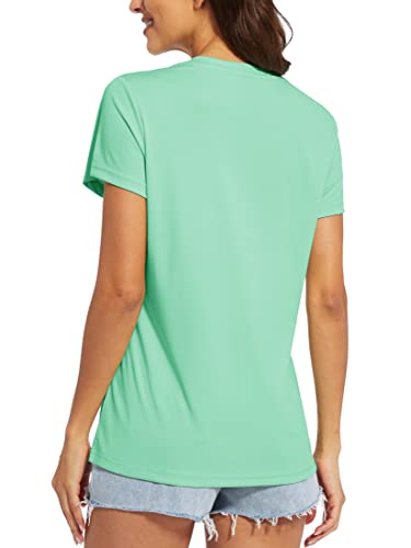 Magcomsen Tee Shirts Womens Short Sleeve T Shirts Upf 50+ Lightweight Shirts Dry Fit Swim Shirt Summer Rash Guard Mint Green S thumb #1