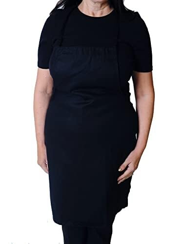 IBEX Unisex Bib Apron - No Pocket, Professional Kitchen Apron for Chefs Waiters, Cooks, Bar Staff, Catering, Black - Image 2