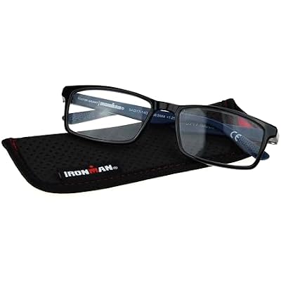 Foster Grant IRONMAN Men's Sprint Rectangular Reading Glasses, BLACK, 1.5x