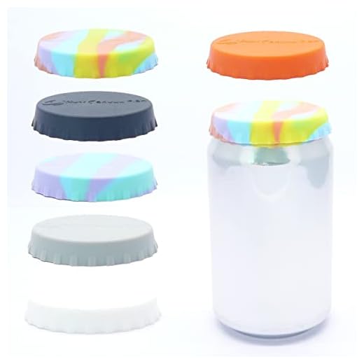 Lot de 6 couvercles en silicone pour canettes de soda/boisson/bière, sans déversement – Compatible avec les canettes de soda/boisson/bière standard (lot de 6, assorti)