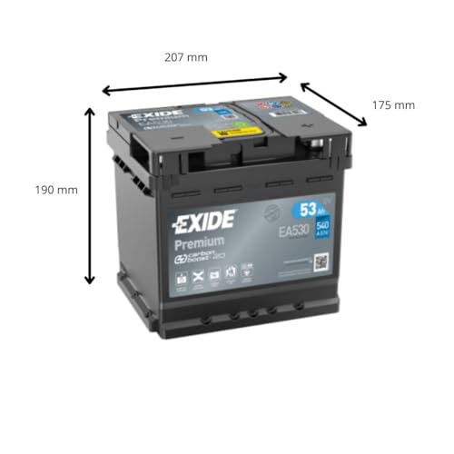 Exide EA530 Autobatterie 12V 53Ah mit Carbon Boost Technologie