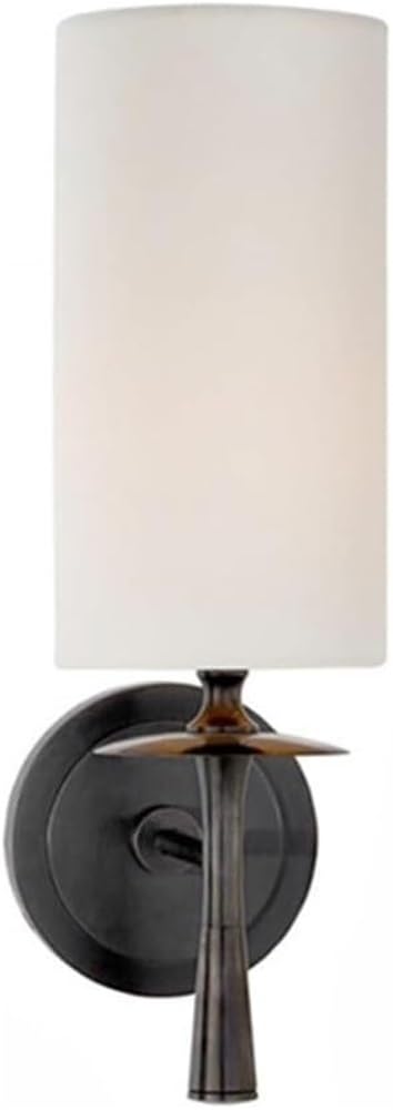 LYOUAE Modern All Copper Wall Sconces Black and Brass Fabric Lampshade Wall Lamp Bathroom Vanity Light Fixtures for Bedroom Living Room Hallway(Black)