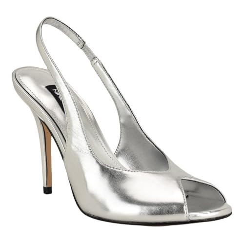 Nine West Women's Pretta3 Sandal, Silver/Metallic Cationic Sheep, Size 8.5 by Nine West - Image 2