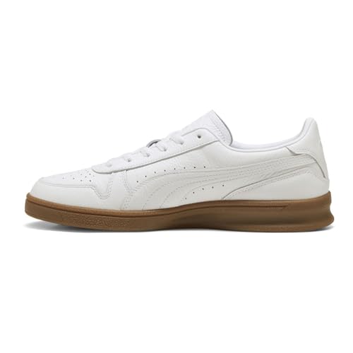 PUMA Mens Indoor Leather Lace Up Sneakers Shoes Casual - White3