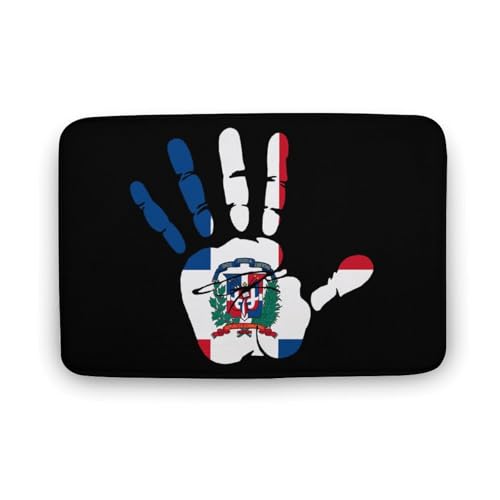 Felpudo Entrada Bandera De La República Dominicana Palma Alfombrilla Baño Plegable Felpudo Secado Rápido Alfombra Entrada para Bañera Hogar Ducha 40X60Cm