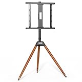 WORLDLIFT Tripod TV Ständer mit Staffelei Design Geeignete Bildschirmgrößen von 32 bis 60 Zoll Gewichtskapazität 35KG Höhenverstellbar Drehbar VESA 400×400 Schwarz