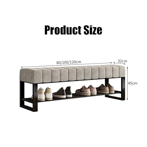 Banc à chaussures robuste 2 niveaux double utilité pour entrée et lit