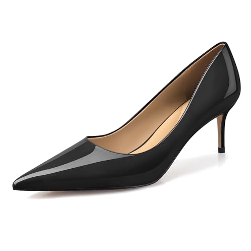 XINIUNIU Kitten Heels for Women Pumps Dress Shoes Closed Toe Stiletto Pointed Toe Wedding Shoes 2.5 Inch