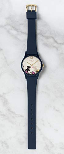 RADLEY Say It with Flowers Ladies Navy Silicone Strap Floral Kissing Dogs Watch RY2983
