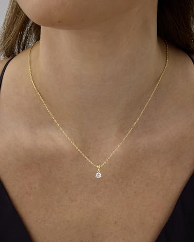 PAVOI Adjustable Gold Charm Necklace for Women - 14K Gold Plated Chain Dainty Initial Necklaces for Women - Trendy Letter Zodiac Birthstone Cubic Zirconia Charm Pendants - Hypoallergenic Jewelry Gift2