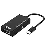 MHL Micro USB to HDMI Cable Adapter, MHL to HDMI Adapter, MHL 5pin & 11pin to HDMI 1080P Video Graphic Converter, Cable Adapter with Video Audio Output (Black)