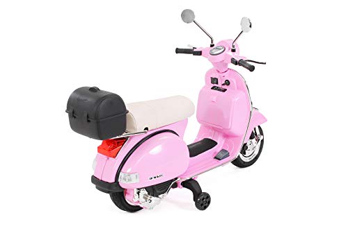 Actionbikes Motors Kinder Elektroroller Vespa PX150 - Lizenziert - 2x18 Watt Motor - Eva Vollgummi Reifen (Pink) - 6