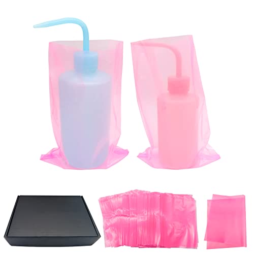 Sacs de lavage jetables tatouage rose pissette bouteille plastique 300pcs