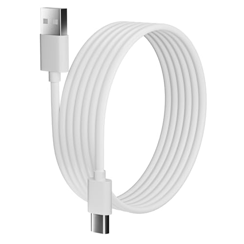 pluX 3M Extra Long Fast Charger Micro USB Cable Power Lead Data Sync For Samsung Galaxy S7 S6 S5 S7 Edge (White)