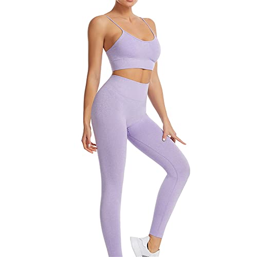Leggings taille haute yoga et brassière sport dans cet ensemble d'entraînement femme