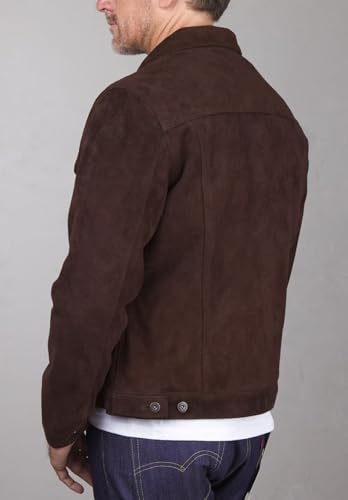Men's Vintage Suede Blazer Single Breasted Loose Casual Faux Leather Sports Jacket4