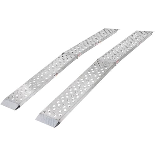 Black Widow Big Boy EZ Rizer 9 Aluminum UTV Ramps 3000 lbs Capacity for Loading Trucks Anti-Slip Plate Surface, Folds for Storage