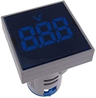 AC 60-500V Digital Voltage Meter Panel Mount M22 AD16-22 Square - Blue