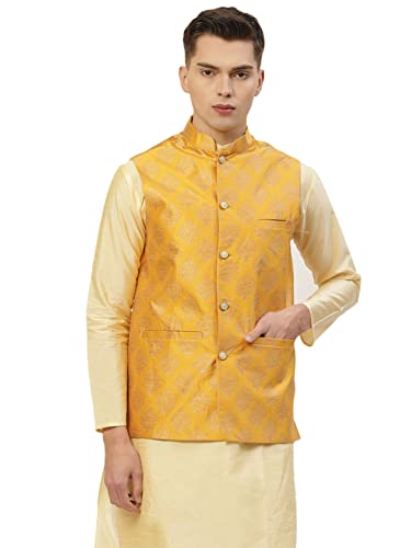 Image of Jompers Men's Woven Design Nehru Jacket.