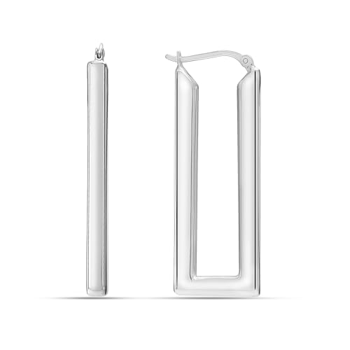 LeCalla 925 Sterling Silver Chunky Hoop Earrings for Women |