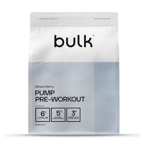 Bulk Pre Workout Complete Pump, Fruits Rouges, 500 g, 19 Portions
