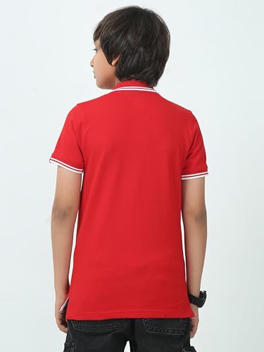 Image of Cotton Polo T-Shirt for Kids Boys Girls Half Sleeve, Regular Fit Tees for Boys Collared Casual Tshirts | Soft & Breathable Biowash Fabric | Half Sleeve