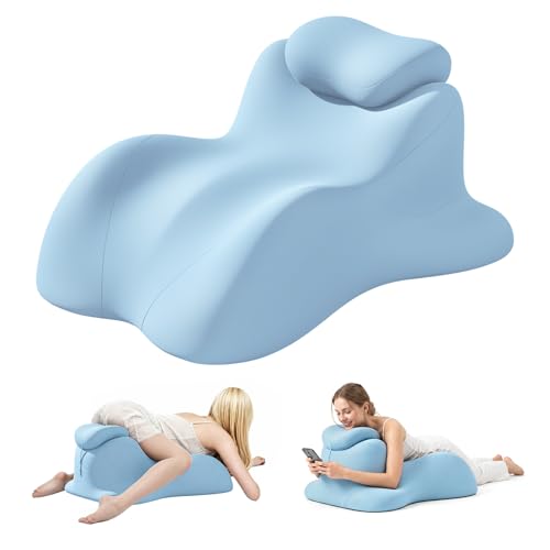 Memory Foam Wedge Pillow for Intimacy Couples, Ergonomic Support Pillow, 27° Angled Sweet Spot Positioning Pillow for Reading, Sleeping, Back Support, Neck & Waist Comfort, Washable Removable Cover