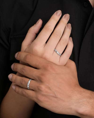 Image of Clara 925 Sterling Silver Adjustable Couple Ring for Men & Women