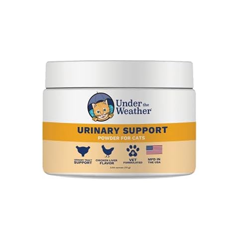 Under The Weather Pet Urinary Tract Support Powder for Cats | Vet Formulated Natural Supplements for Cats and Kittens | Promote Healthy Urinary Tract and Immune System - 60 Day Supply, 120 Scoops Cover