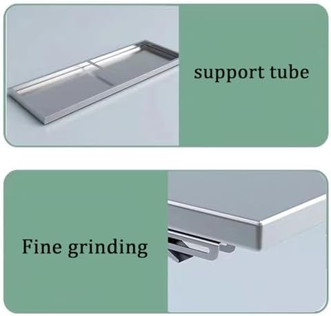 304 Stainless Steel Wall-Mounted Folding Table Kitchen Shelf Food-Grade Material Perfect for Living Room Balcony Bathroom or Laundry Room (60 x 25 cm)