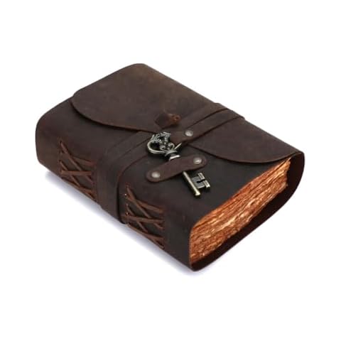 Fausta Leather Journal with Key Closure Cover