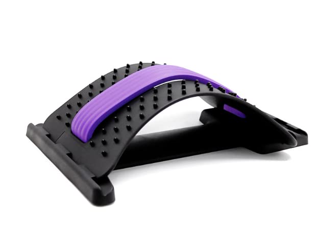 Lumbar Back Cracker Board Pain Relief Device, Multi-Level Lumbar Back Massager - Black Purple