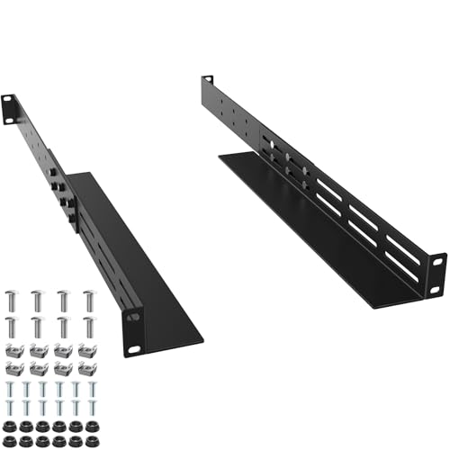 ForoGore 1U Universal Rack Mount Rails 4-Post Server Rack Shelf Rail 16