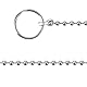 Stöpsel Kette, 2 Pack, 60 cm Kugelkette, mit 14 mm Spaltringen, aus SS304 Edelstahl, Rost-frei, Stopfen Kugel Kette, Spülbecken Stöpsel Ersatz Kettchen Set mit Ring, für Spüle, Badewanne, Waschtisch